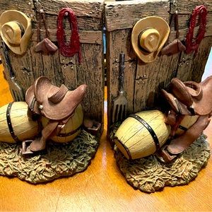 Vintage Western Decor Bookends